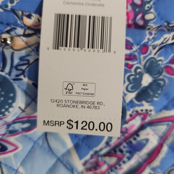 Vera Bradley Disney Glenna Satchel Cinderella Paisley Bag NWTs MSRP $120 - Picture 4 of 8